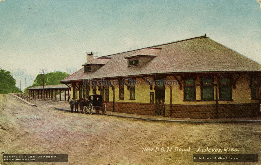 Postcard: New Boston & Maine Depot, Andover, Massachusetts